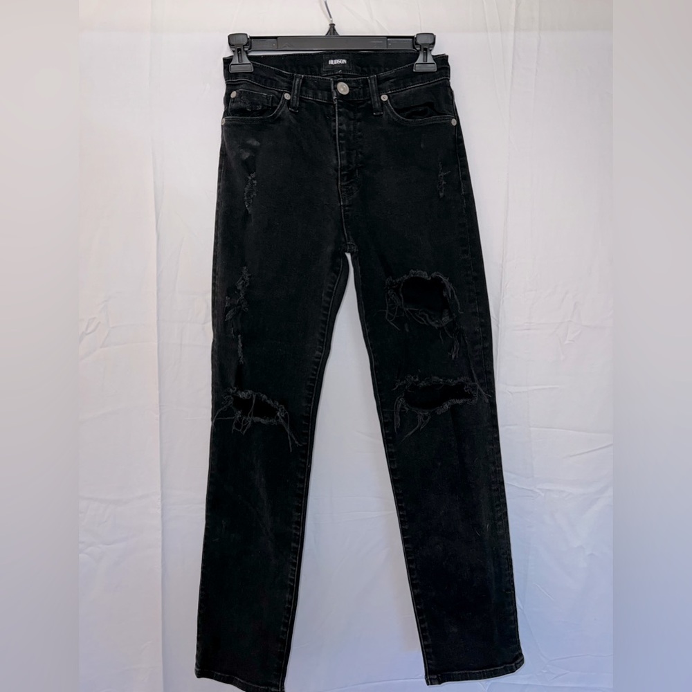 Hudson distressed black jeans